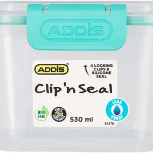 Addis Set 3 Contenitori Clip Close – 2,4L, 900ml, 450ml – Ermetici, Senza BPA, Per Alimenti