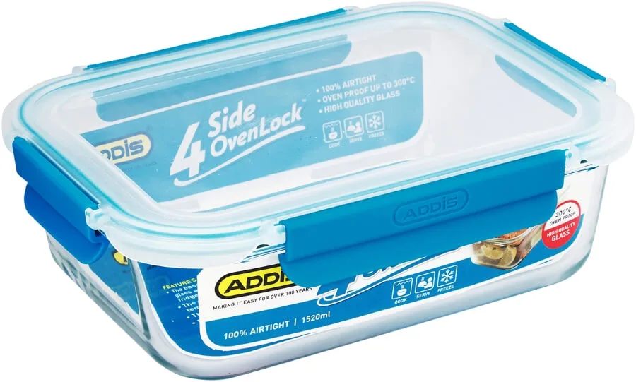4 Side Lock Oven Dish 1520ml Rectangular | ADDIS